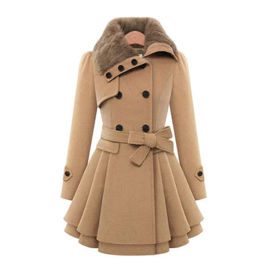 YANA | Trenchcoat mit Faux-Fell